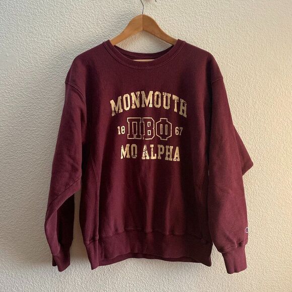 Monmouth University Hawks Mo Alpha 1887 Champion Reverse Weave Sweatshirt Large - Picture 1 of 4